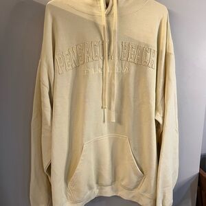 Women’s 2XL Florida Pensacola Hoodie with Embroidered Design pastel yellow